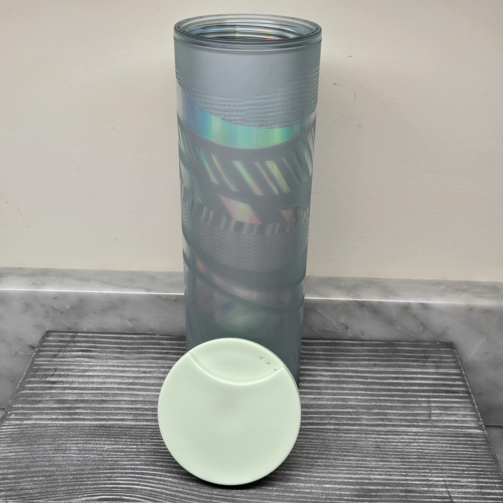 2021 Starbucks Tumbler 16oz‎ Mint Frosted Ribbon Tumbler Grande Size Hot or Cold - Picture 7 of 15